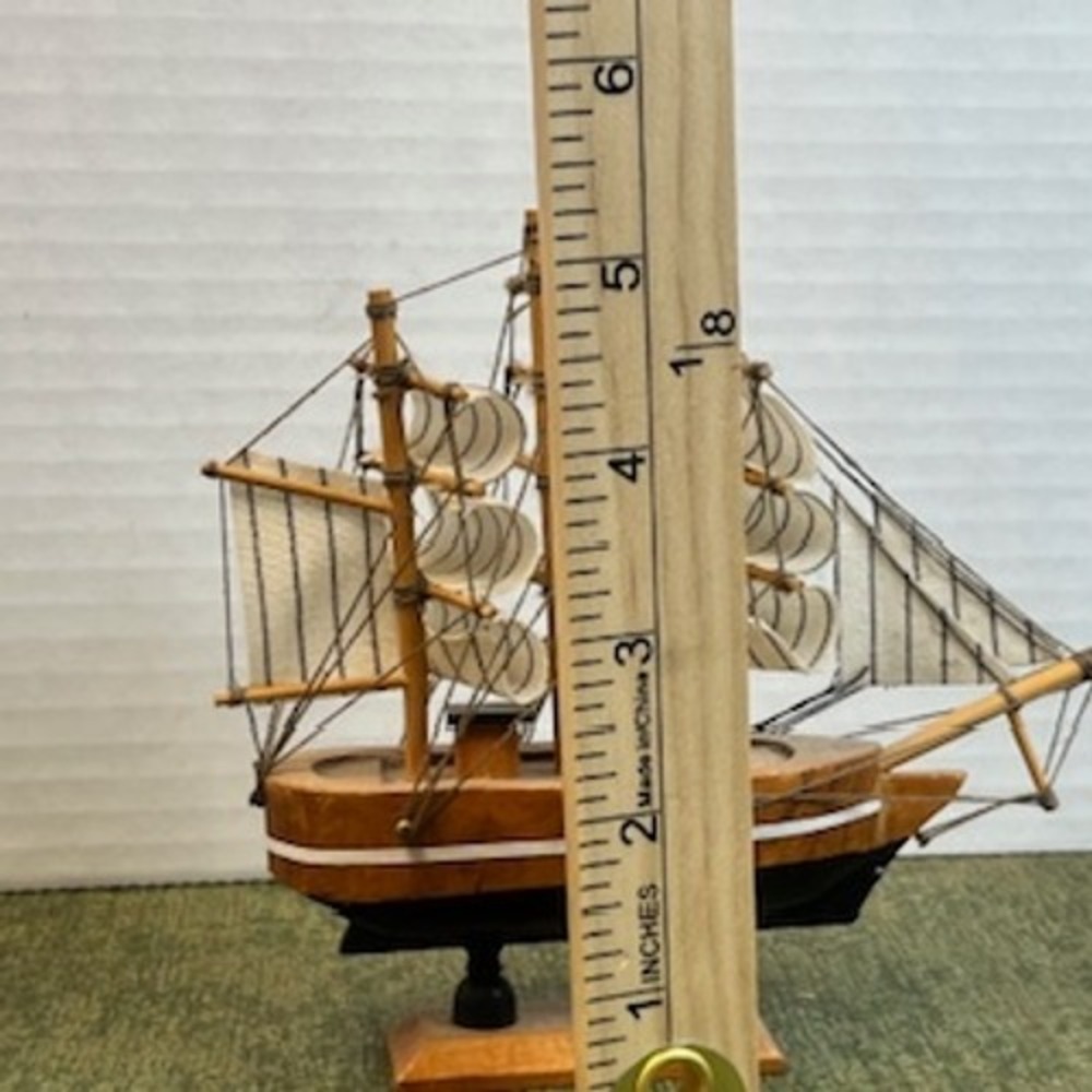 Belize Wooden Sailboat Model Tall Ship Nautical Souvenir Decor 5.5 Inch Vintage - Picture 8 of 8
